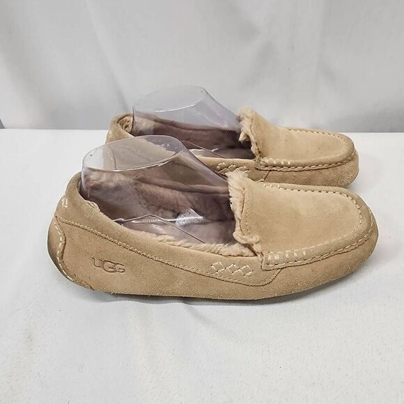 UGG ANSLEY WOMEN SLIPPER SUEDE DRIFTWOOD US 8 Shoes Loafers - Picture 3 of 10